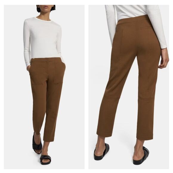 Theory Treeca Pant in Cotton Twill in Cedar size 4 - Picture 1 of 5